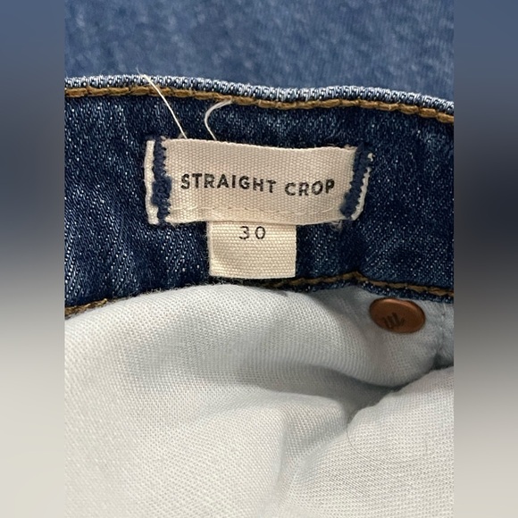 Madewell Medium Wash Straight Crop Frayed Denim Jeans Size 30 - Picture 10 of 10